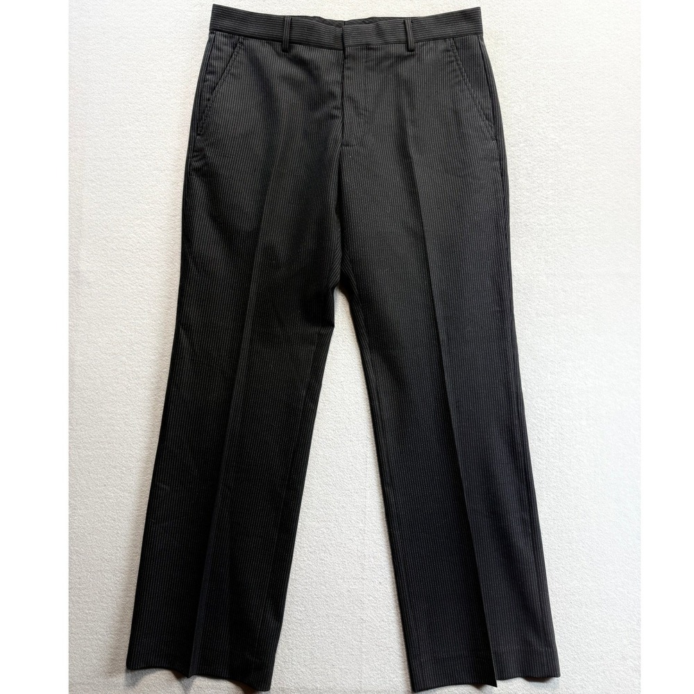 Express Design Studio Producer Mens 31/30 Black Pinstripe Pants Wool Blend 32x30
